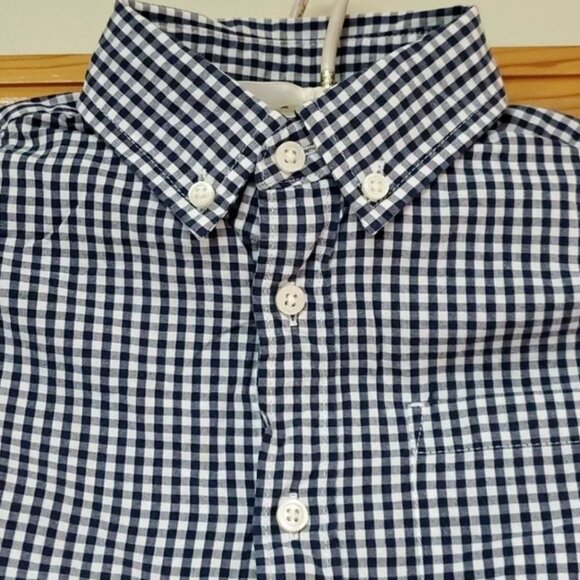 Stylish Boys Crewcuts blue white button down shirt size 4-5